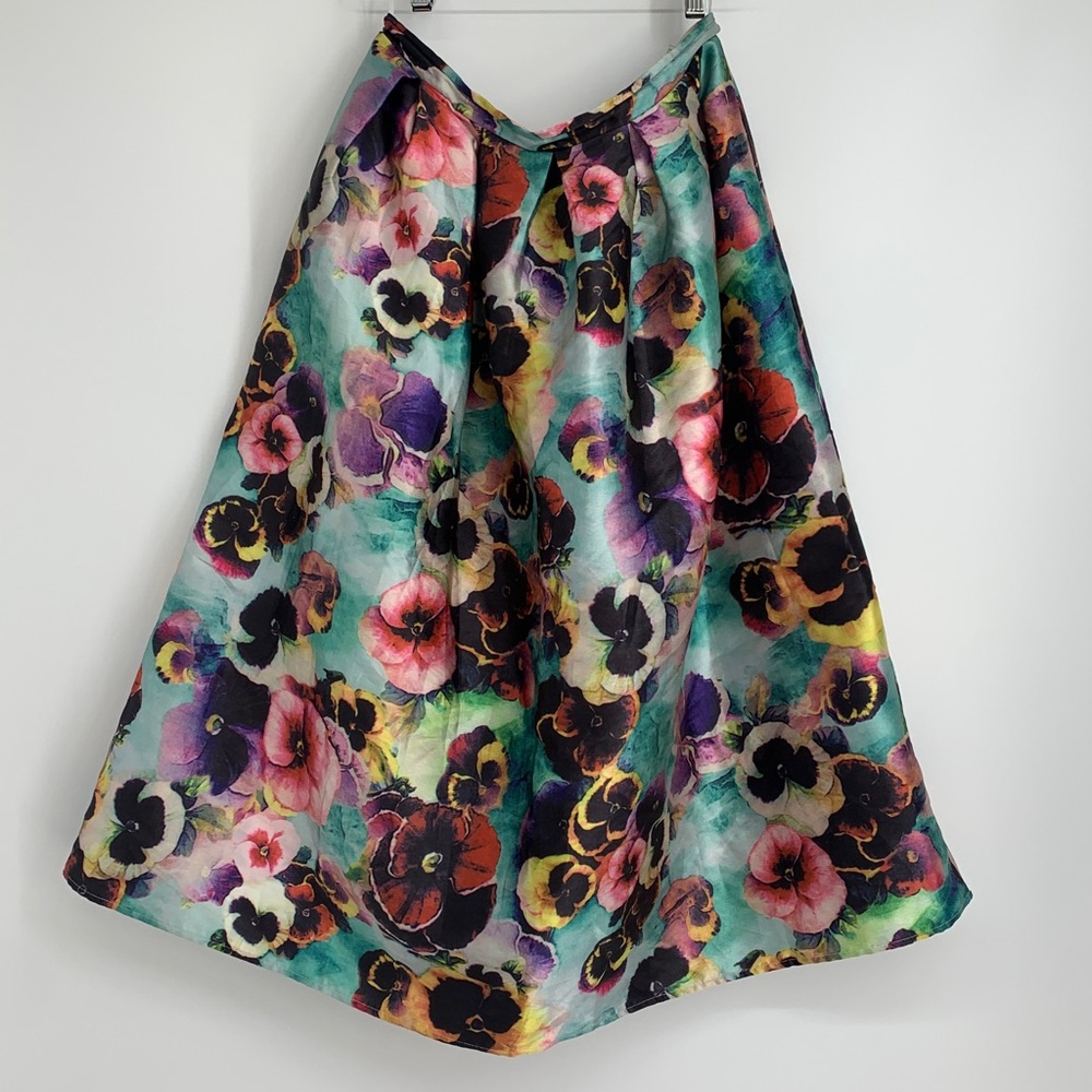 Sz L San Joy Women's spring Floral Print Skirt Hand Washable USED 🌸💐So Pretty!🌼🌺 - Picture 13 of 17